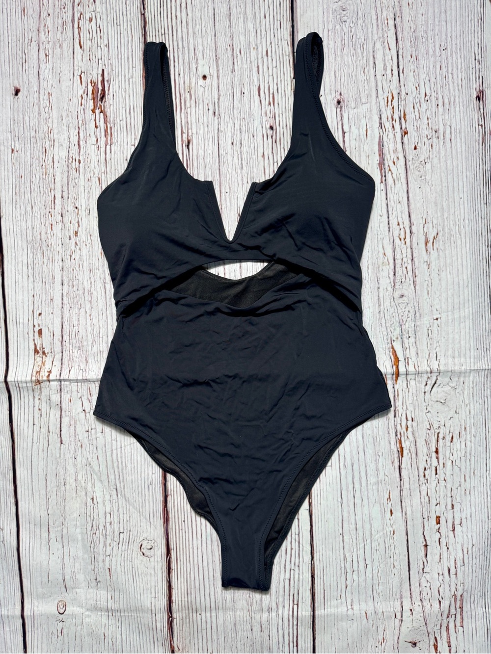 Women’s One-Piece Black Cutout High cut Cheeky Swimsuit - Unbranded